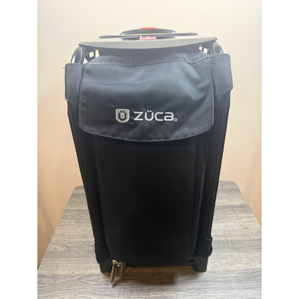 Zuca Pro Artist Rolling Suitcase Black Ballistic Nylon Makeup Travel Bag Case